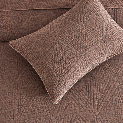 Dancing Triangles Stonewashed Cotton Quilt Set