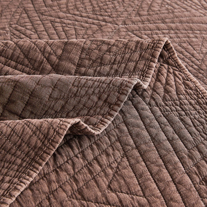 Dancing Triangles Stonewashed Cotton Quilt Set