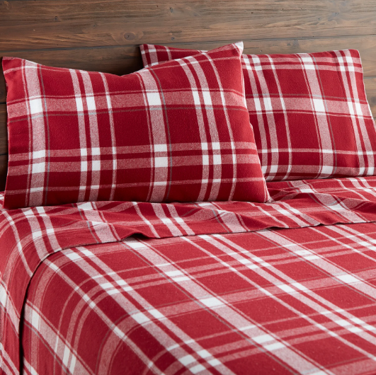 Plaid Organic Flannel Sheet Set - 100% Organic Cotton