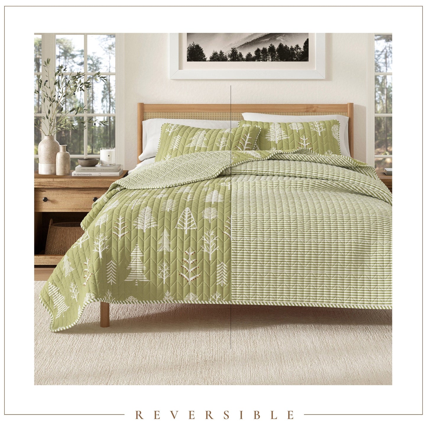 3 Piece Lodge Forest Quilt - Whistler Collection - Quahog Bay Bedding