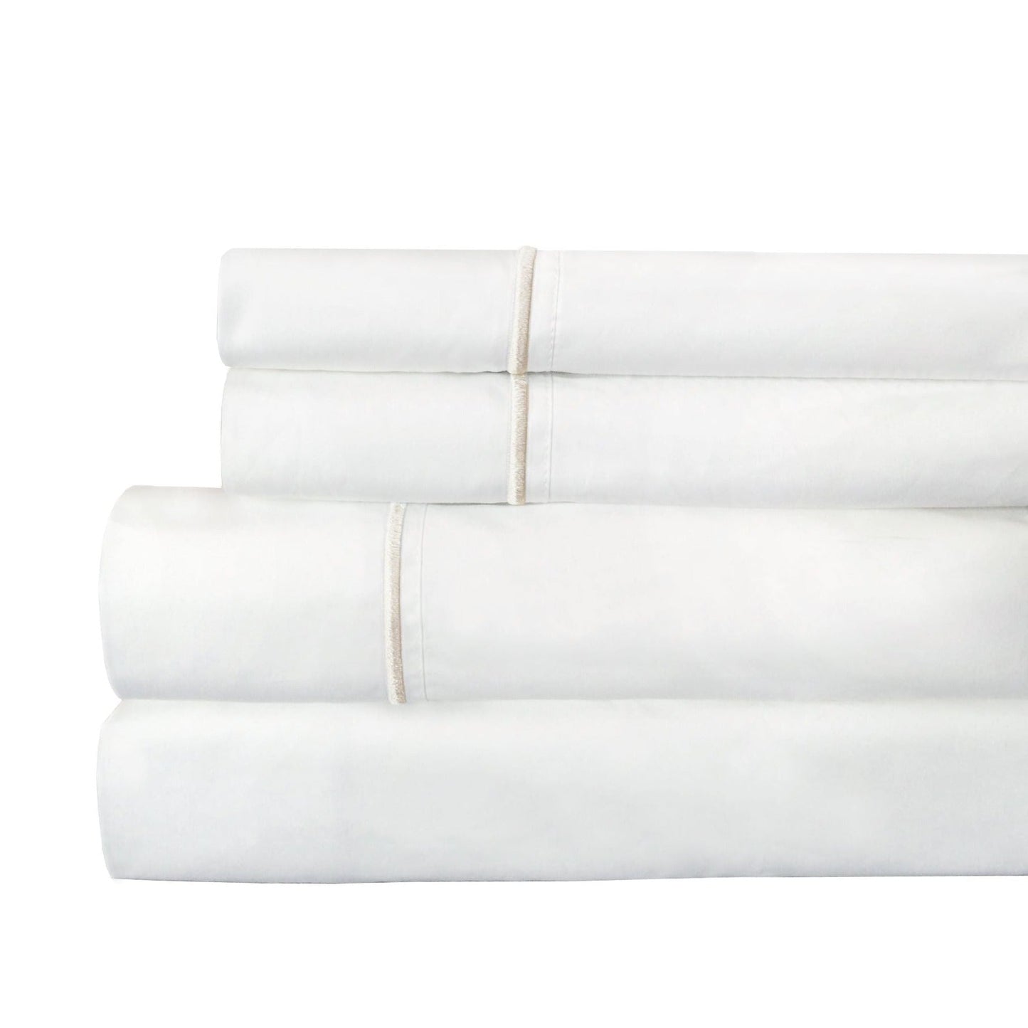 Single Stripe Embroidered 300TC 100% Cotton Percale Sheet Set