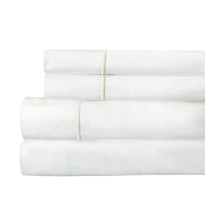 Single Stripe Embroidered 300TC 100% Cotton Percale Sheet Set