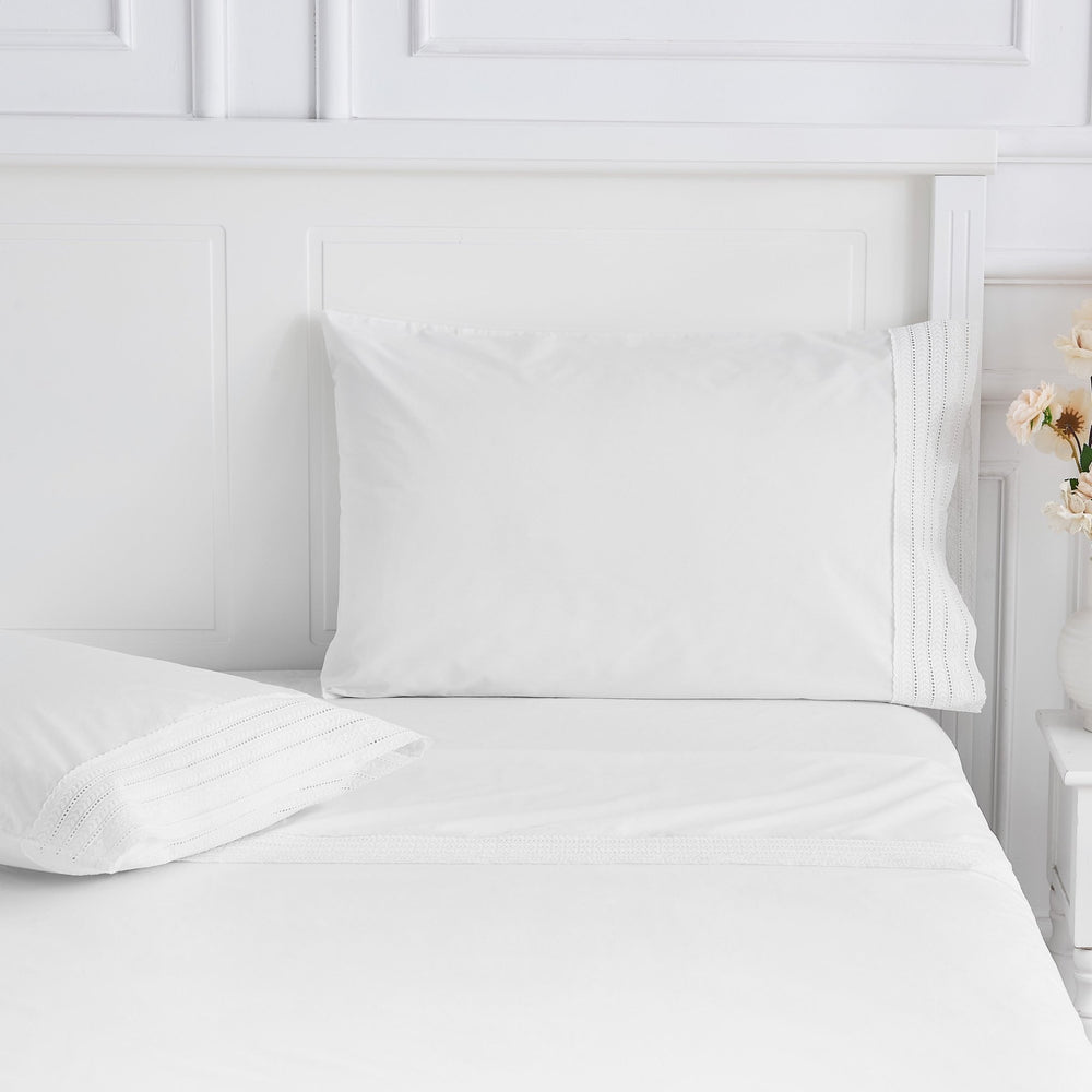 300TC Elizabeth Lace Cotton Percale Sheet Set - Quahog Bay Bedding