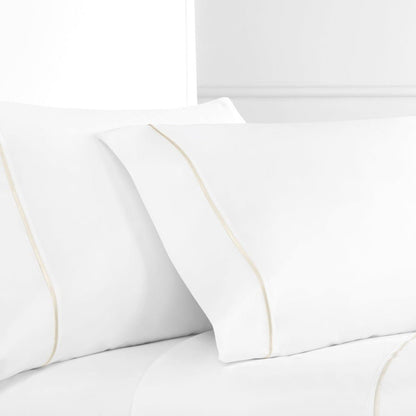 300TC Single Stripe Embroidered Percale Pillowcase Pairs - Quahog Bay Bedding