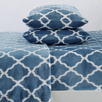 4-Piece Printed Plush Sheet - Velvet Luxe - Coastal Holiday & Christmas Themed Bedding - Quahog Bay Bedding