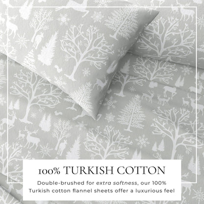 4 - Piece Turkish Cotton Flannel Sheet - Fall & Christmas Sheets - Quahog Bay Bedding