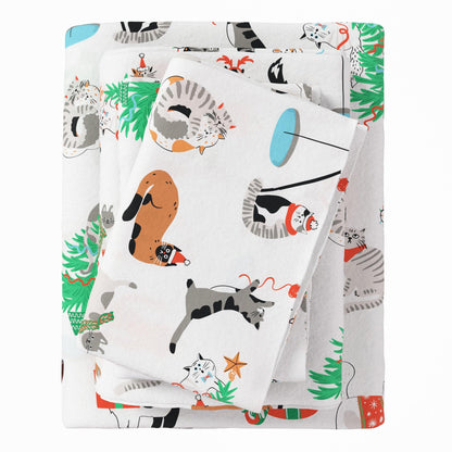 4 - Piece Turkish Cotton Flannel Sheet - Fall & Christmas Sheets - Quahog Bay Bedding