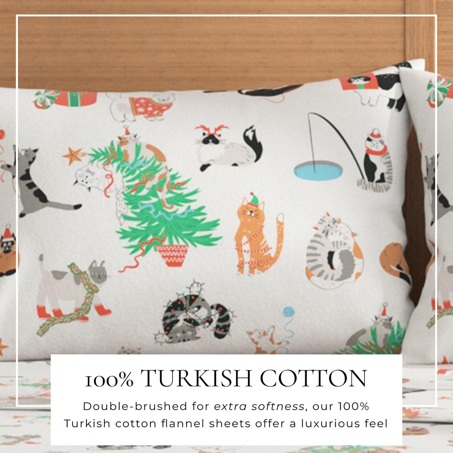 4 - Piece Turkish Cotton Flannel Sheet - Fall & Christmas Sheets - Quahog Bay Bedding