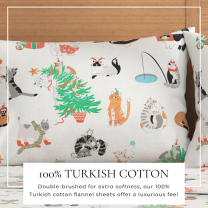 4 - Piece Turkish Cotton Flannel Sheet - Fall & Christmas Sheets - Quahog Bay Bedding