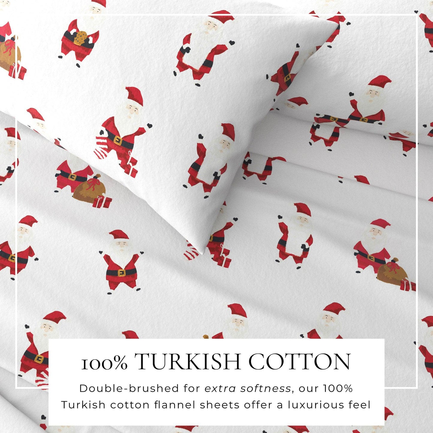 4 - Piece Turkish Cotton Flannel Sheet - Fall & Christmas Sheets - Quahog Bay Bedding