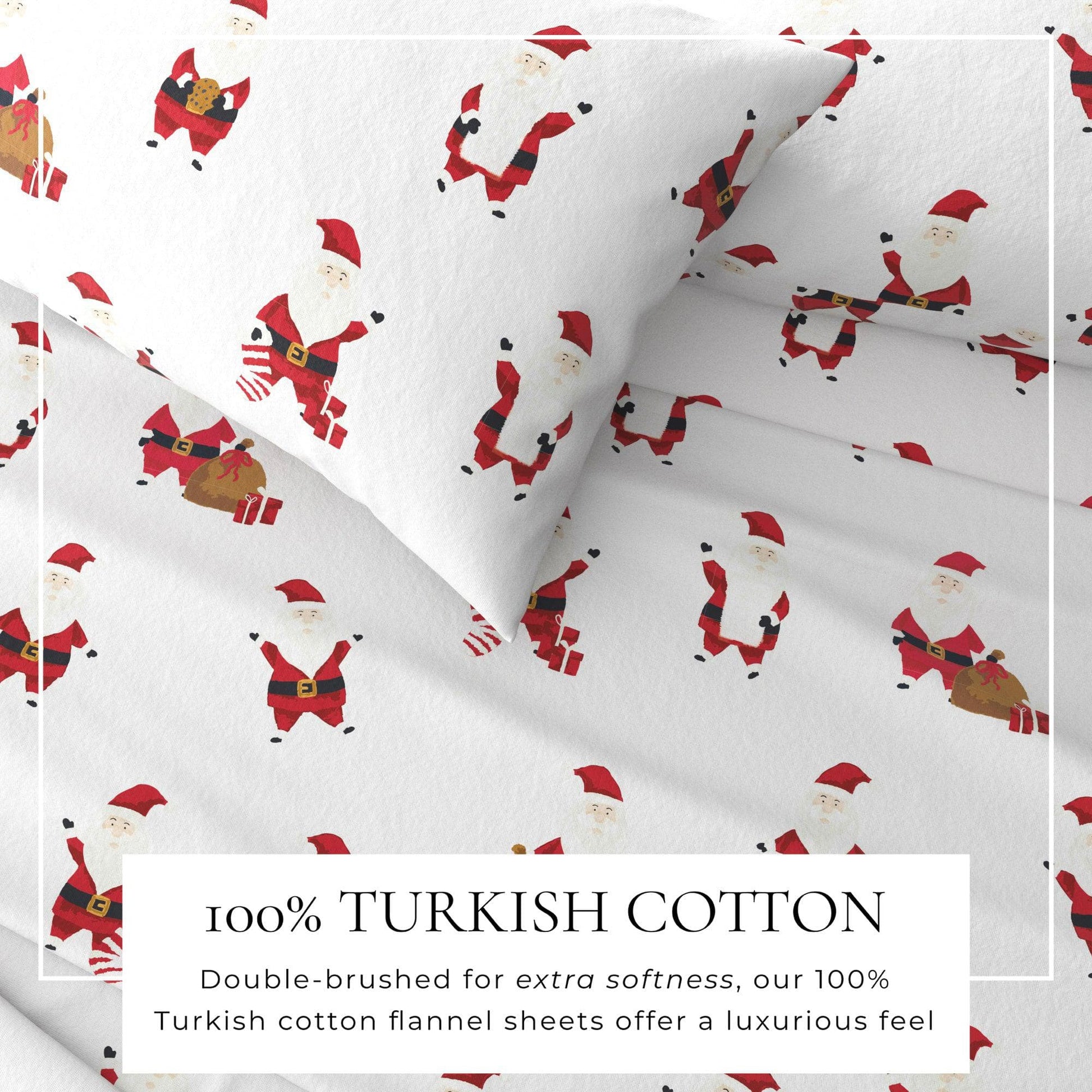 4 - Piece Turkish Cotton Flannel Sheet - Fall & Christmas Sheets - Quahog Bay Bedding