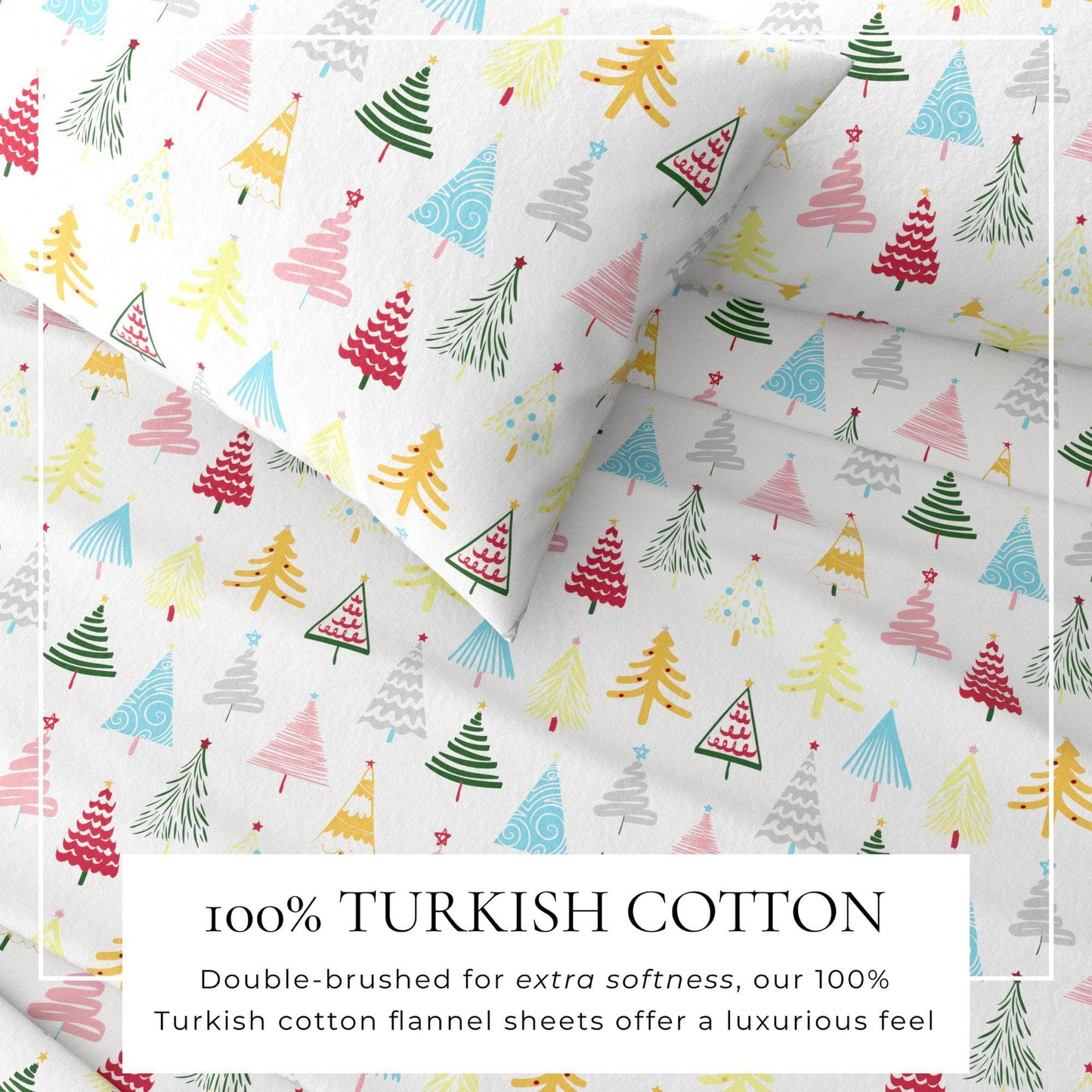 4 - Piece Turkish Cotton Flannel Sheet - Fall & Christmas Sheets - Quahog Bay Bedding