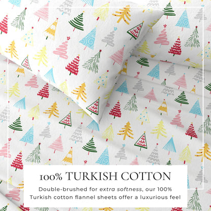 4 - Piece Turkish Cotton Flannel Sheet - Fall & Christmas Sheets - Quahog Bay Bedding