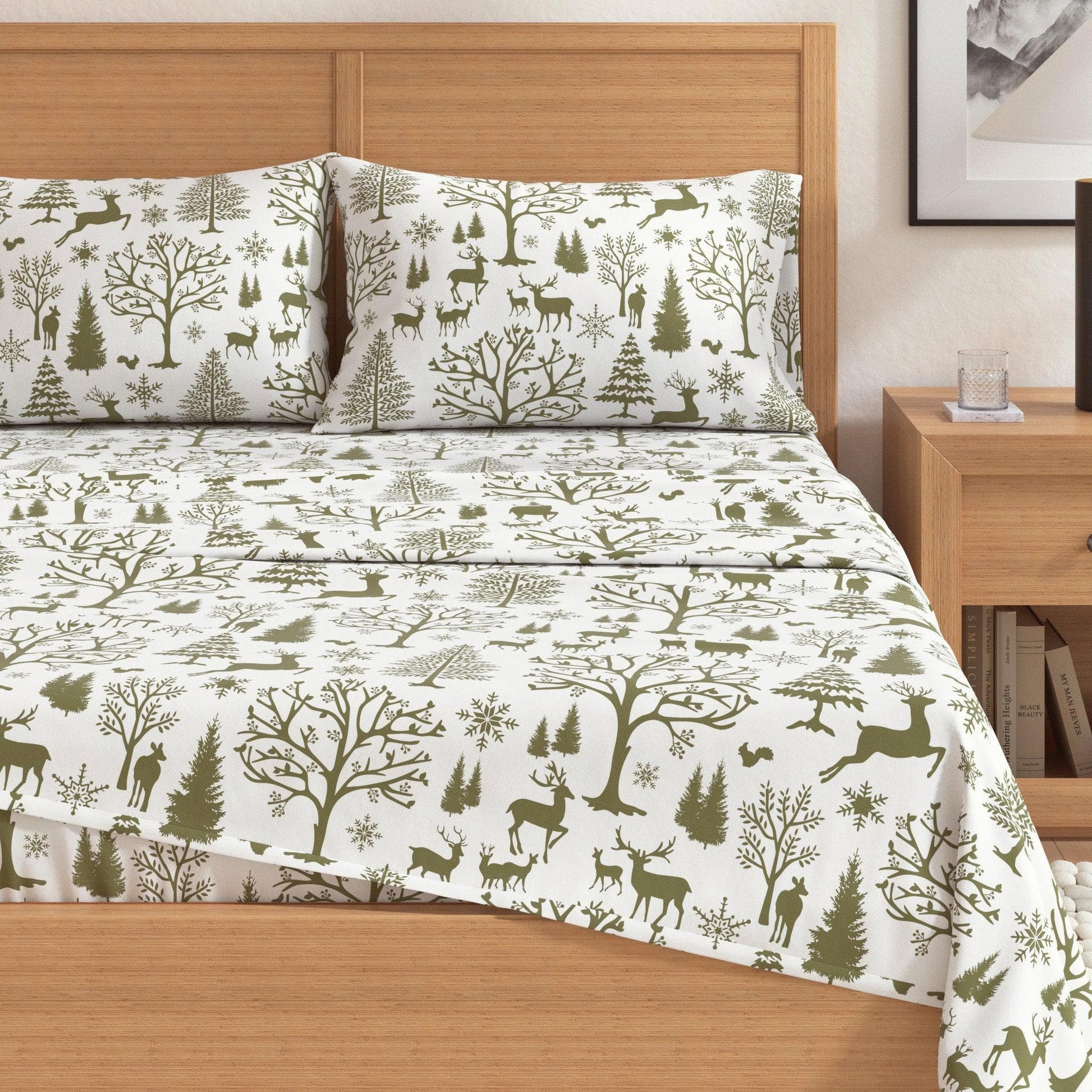 4 - Piece Turkish Cotton Flannel Sheet - Fall & Christmas Sheets - Quahog Bay Bedding
