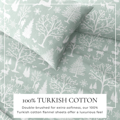 4 - Piece Turkish Cotton Flannel Sheet - Fall & Christmas Sheets - Quahog Bay Bedding
