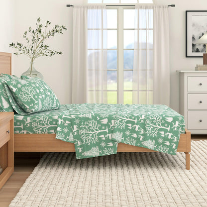 4 - Piece Turkish Cotton Flannel Sheet - Fall & Christmas Sheets - Quahog Bay Bedding