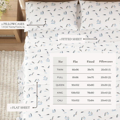 4 - Piece Turkish Cotton Flannel Sheet - Fall & Christmas Sheets - Quahog Bay Bedding