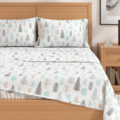 4 - Piece Turkish Cotton Flannel Sheet - Fall & Christmas Sheets - Quahog Bay Bedding