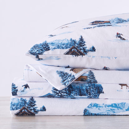 4 - Piece Turkish Cotton Flannel Sheet - Fall & Christmas Sheets - Quahog Bay Bedding