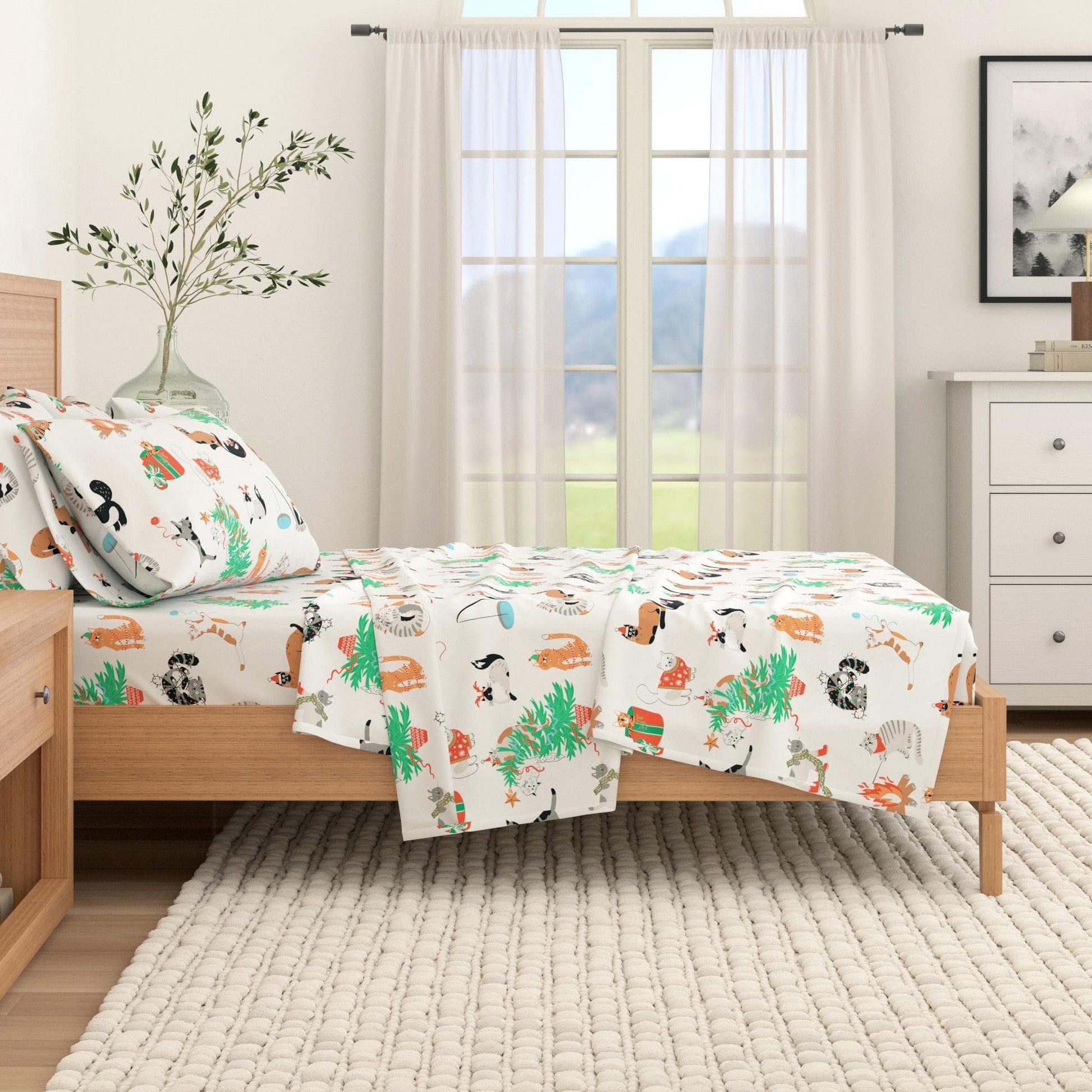 4 - Piece Turkish Cotton Flannel Sheet - Fall & Christmas Sheets - Quahog Bay Bedding