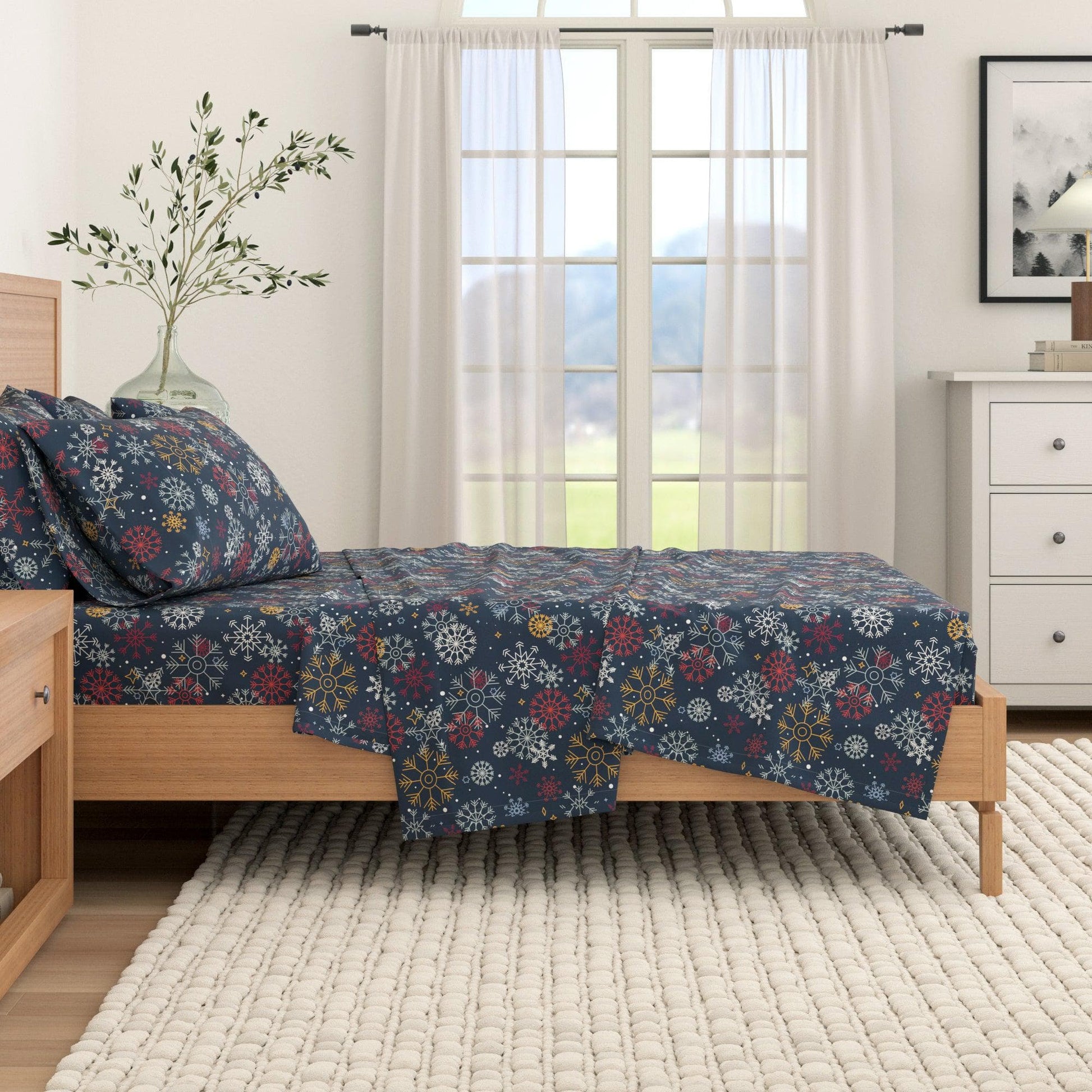 4 - Piece Turkish Cotton Flannel Sheet - Fall & Christmas Sheets - Quahog Bay Bedding