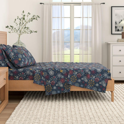 4 - Piece Turkish Cotton Flannel Sheet - Fall & Christmas Sheets - Quahog Bay Bedding