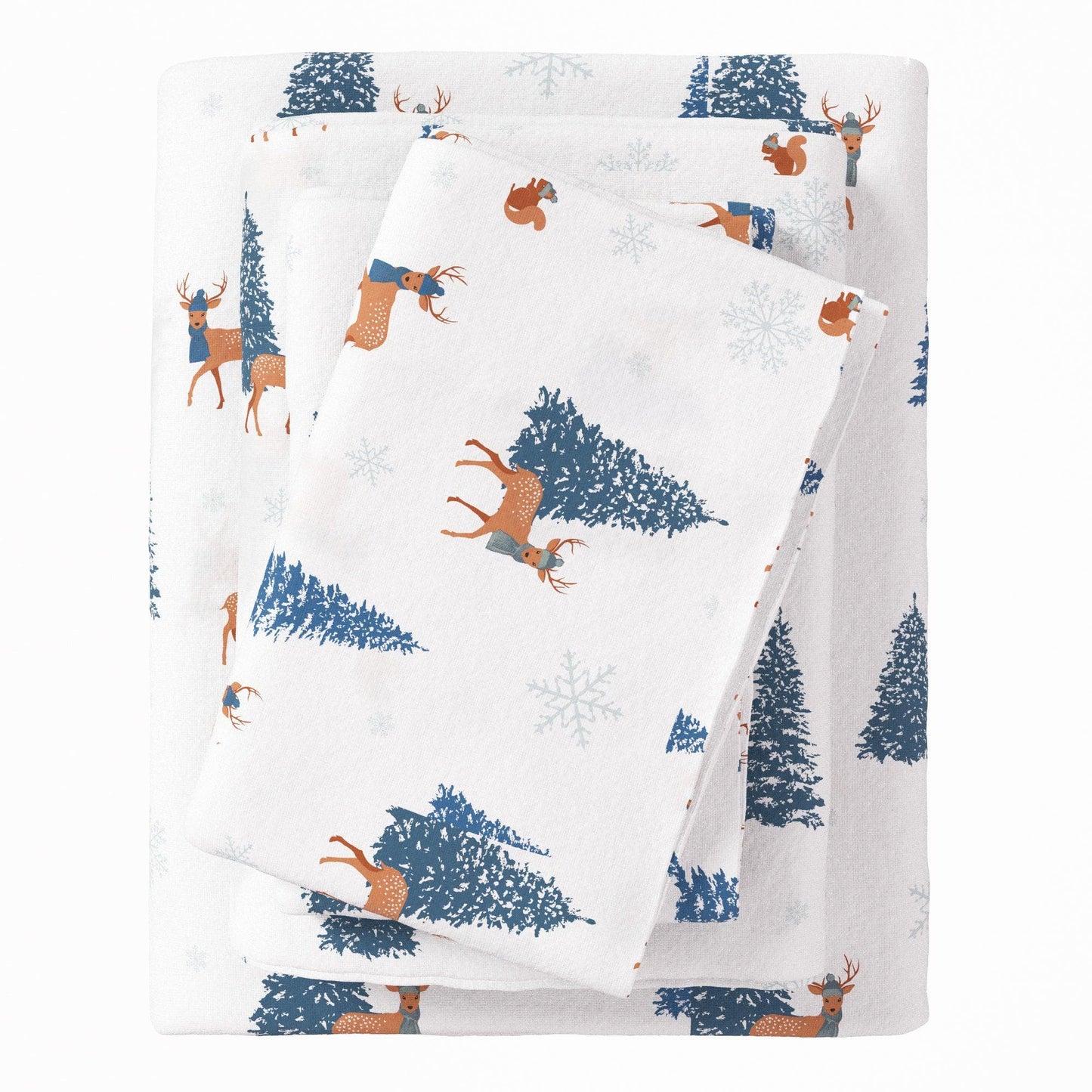 4 - Piece Turkish Cotton Flannel Sheet - Fall & Christmas Sheets - Quahog Bay Bedding