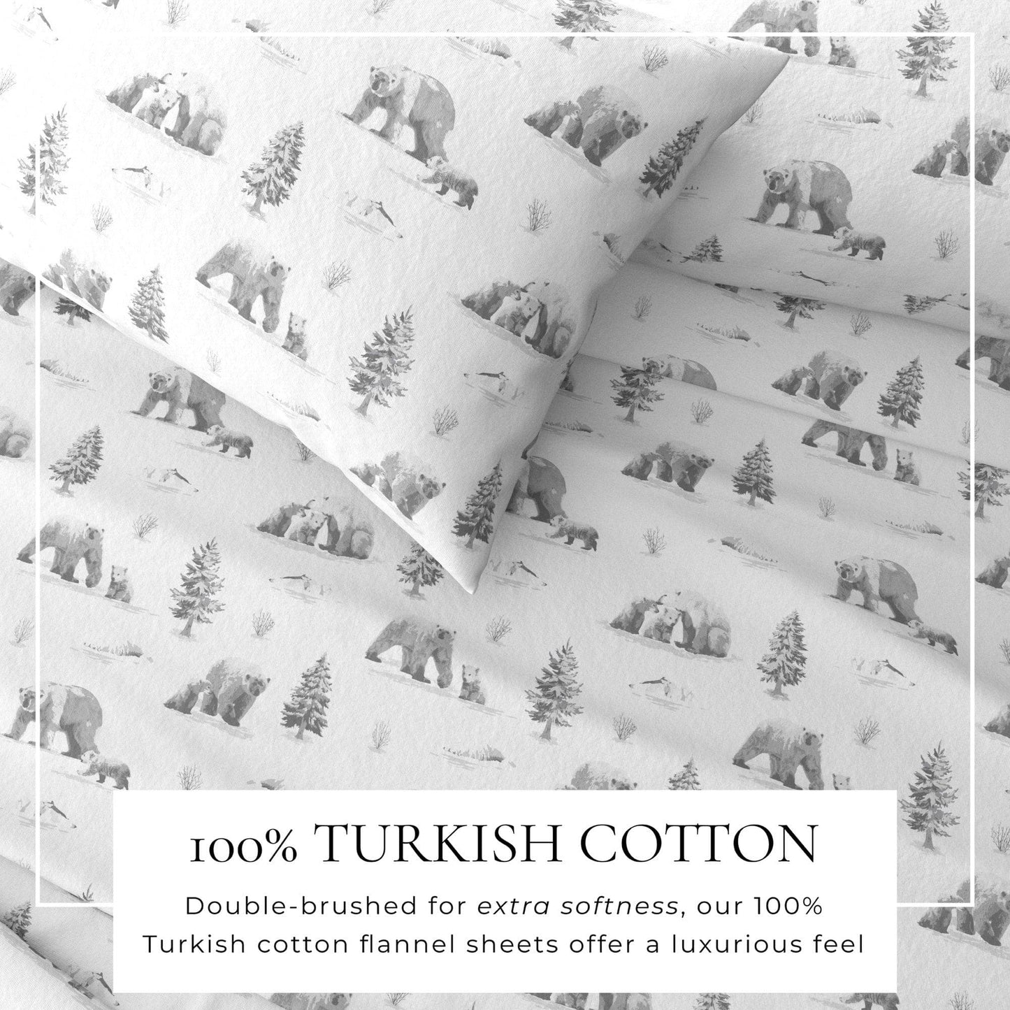 4 - Piece Turkish Cotton Flannel Sheet - Fall & Christmas Sheets - Quahog Bay Bedding
