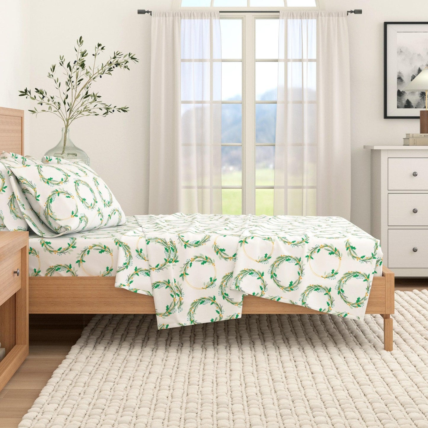 4 - Piece Turkish Cotton Flannel Sheet - Fall & Christmas Sheets - Quahog Bay Bedding