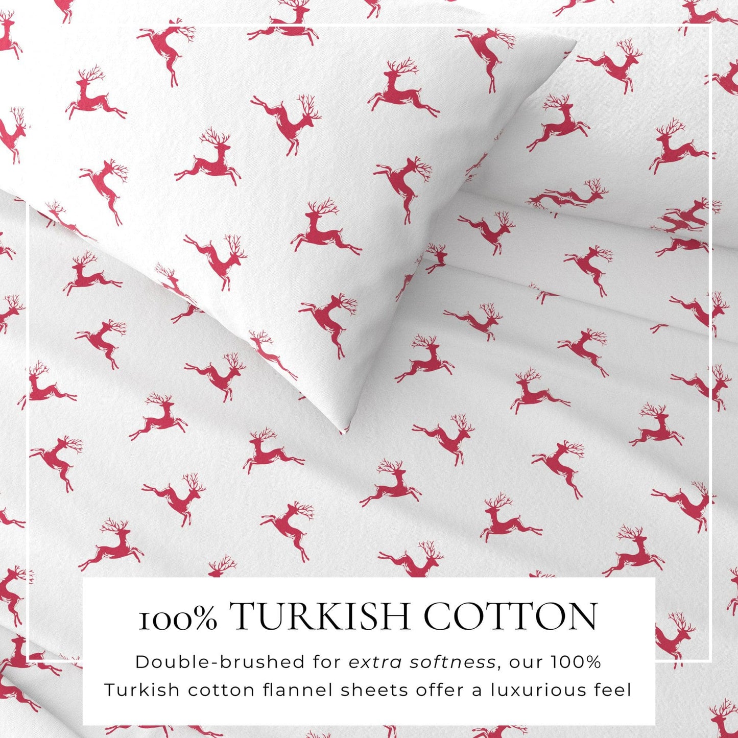 4 - Piece Turkish Cotton Flannel Sheet - Fall & Christmas Sheets - Quahog Bay Bedding