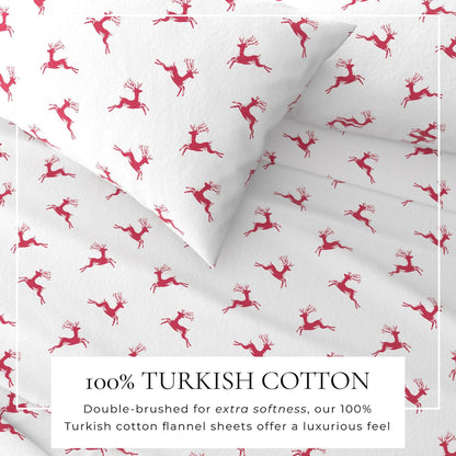4 - Piece Turkish Cotton Flannel Sheet - Fall & Christmas Sheets - Quahog Bay Bedding