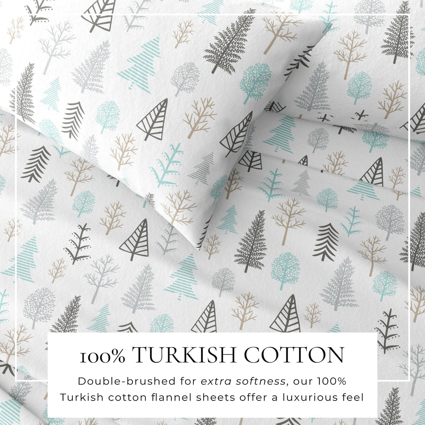 4 - Piece Turkish Cotton Flannel Sheet - Fall & Christmas Sheets - Quahog Bay Bedding