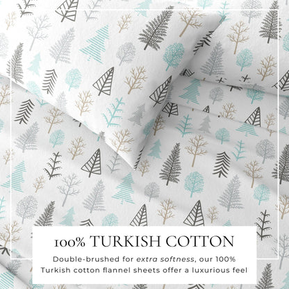 4 - Piece Turkish Cotton Flannel Sheet - Fall & Christmas Sheets - Quahog Bay Bedding