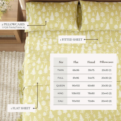 4 - Piece Turkish Cotton Flannel Sheet - Fall & Christmas Sheets - Quahog Bay Bedding