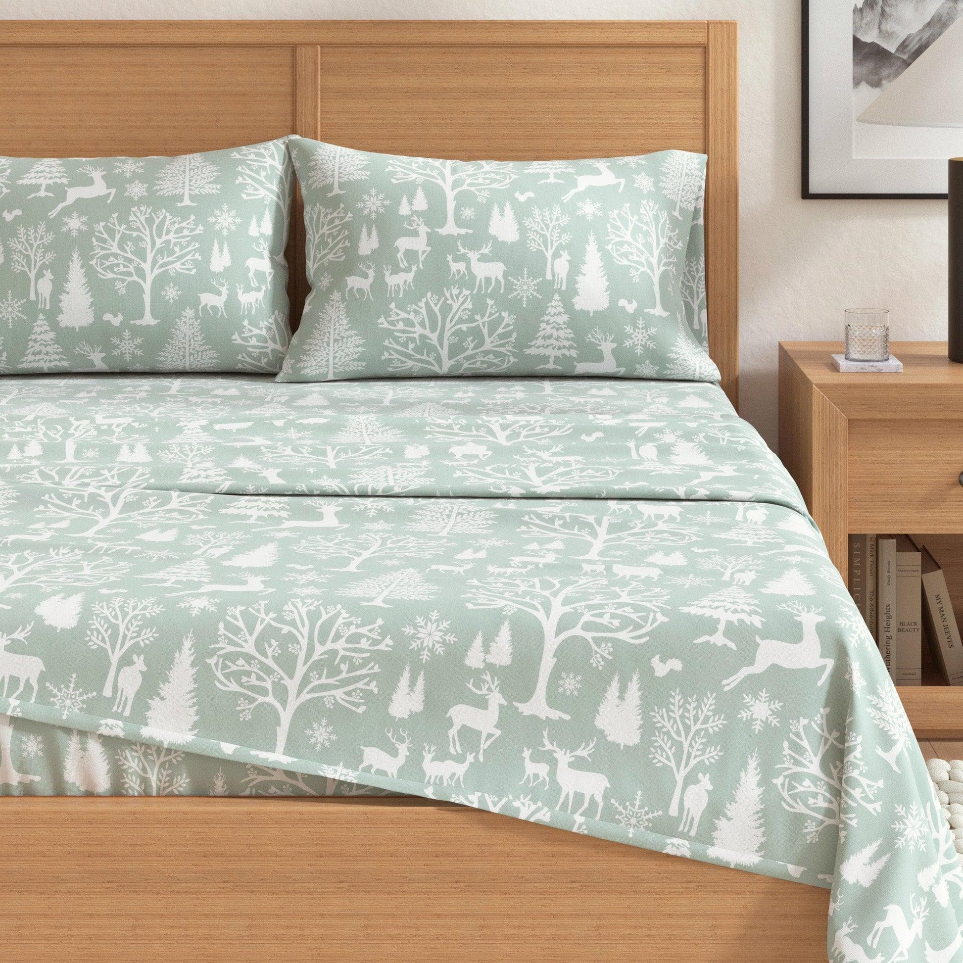 4 - Piece Turkish Cotton Flannel Sheet - Fall & Christmas Sheets - Quahog Bay Bedding