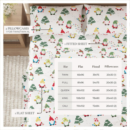 4 - Piece Turkish Cotton Flannel Sheet - Fall & Christmas Sheets - Quahog Bay Bedding