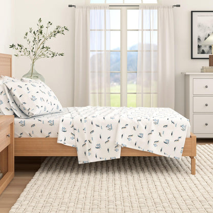 4 - Piece Turkish Cotton Flannel Sheet - Fall & Christmas Sheets - Quahog Bay Bedding