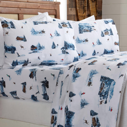 4 - Piece Turkish Cotton Flannel Sheet - Fall & Christmas Sheets - Quahog Bay Bedding