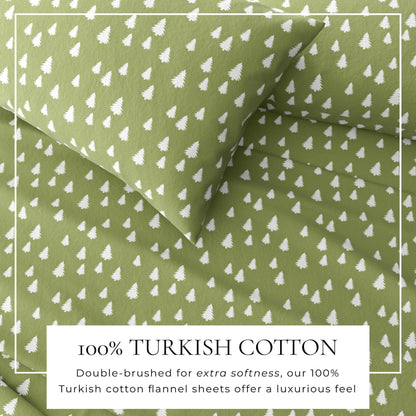 4 - Piece Turkish Cotton Flannel Sheet - Fall & Christmas Sheets - Quahog Bay Bedding