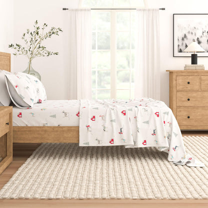 4 - Piece Turkish Cotton Flannel Sheet - Fall & Christmas Sheets - Quahog Bay Bedding