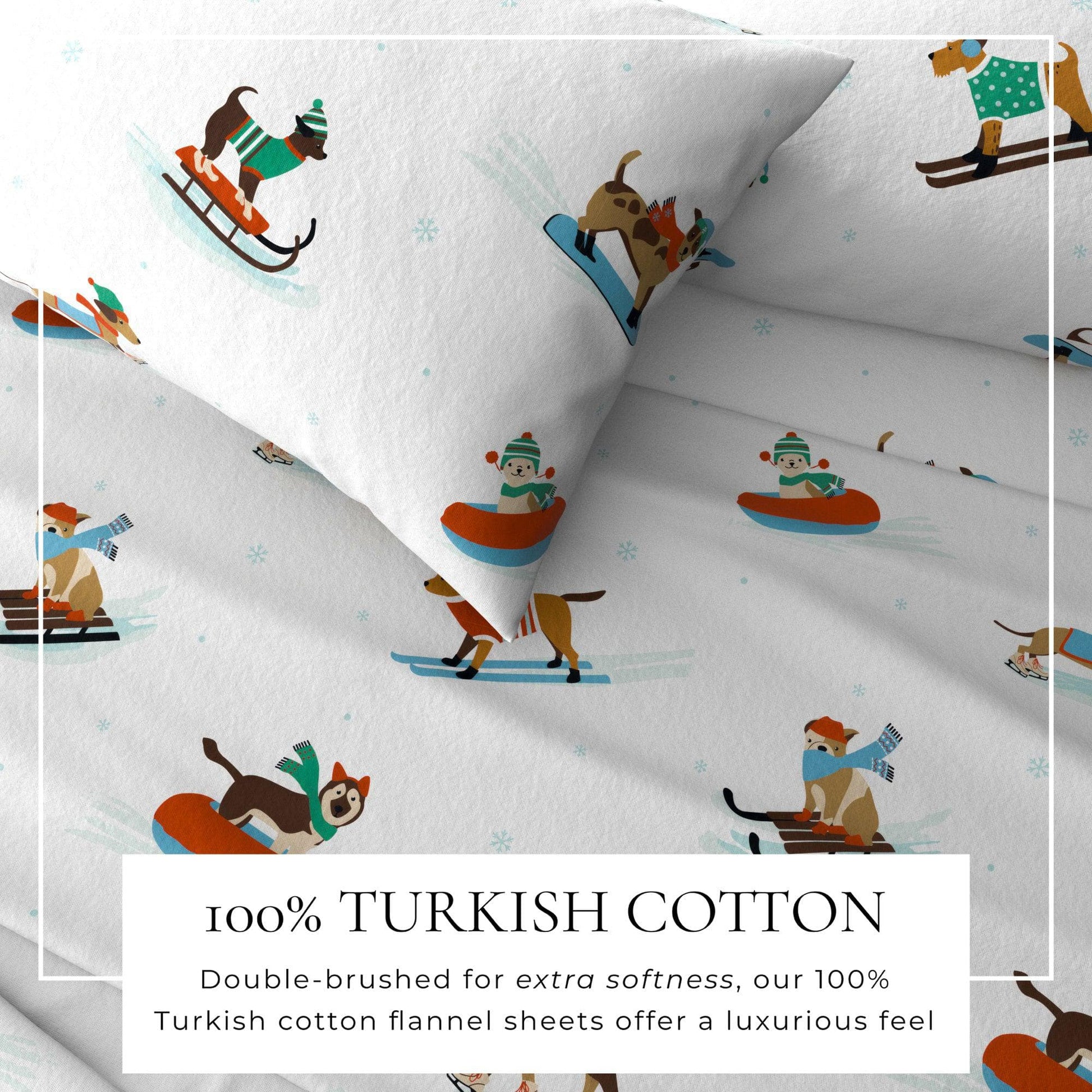 4 - Piece Turkish Cotton Flannel Sheet - Fall & Christmas Sheets - Quahog Bay Bedding