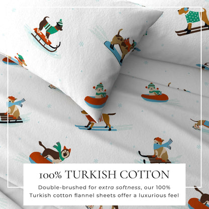 4 - Piece Turkish Cotton Flannel Sheet - Fall & Christmas Sheets - Quahog Bay Bedding