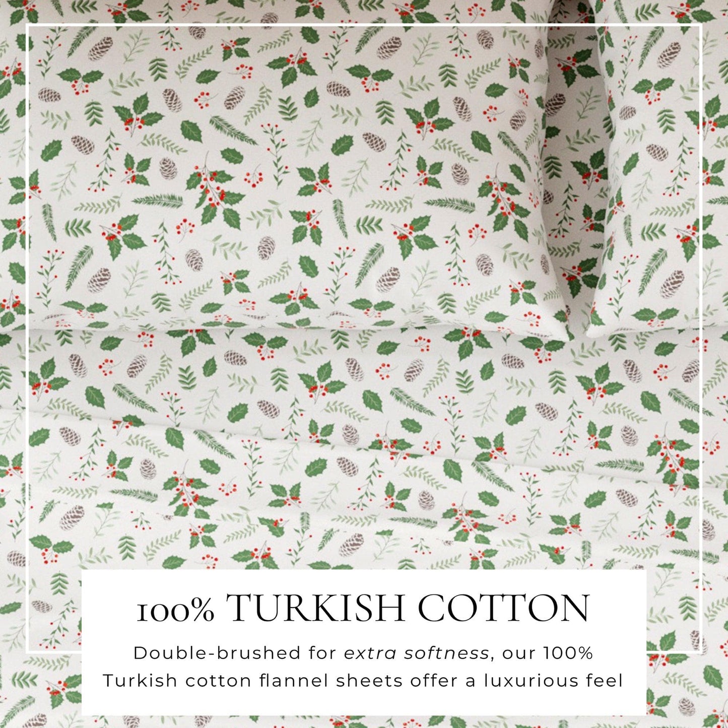 4 - Piece Turkish Cotton Flannel Sheet - Fall & Christmas Sheets - Quahog Bay Bedding