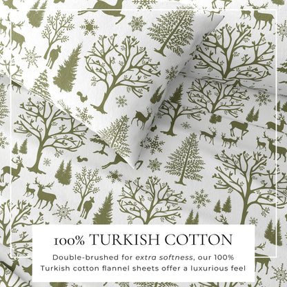 4 - Piece Turkish Cotton Flannel Sheet - Fall & Christmas Sheets - Quahog Bay Bedding