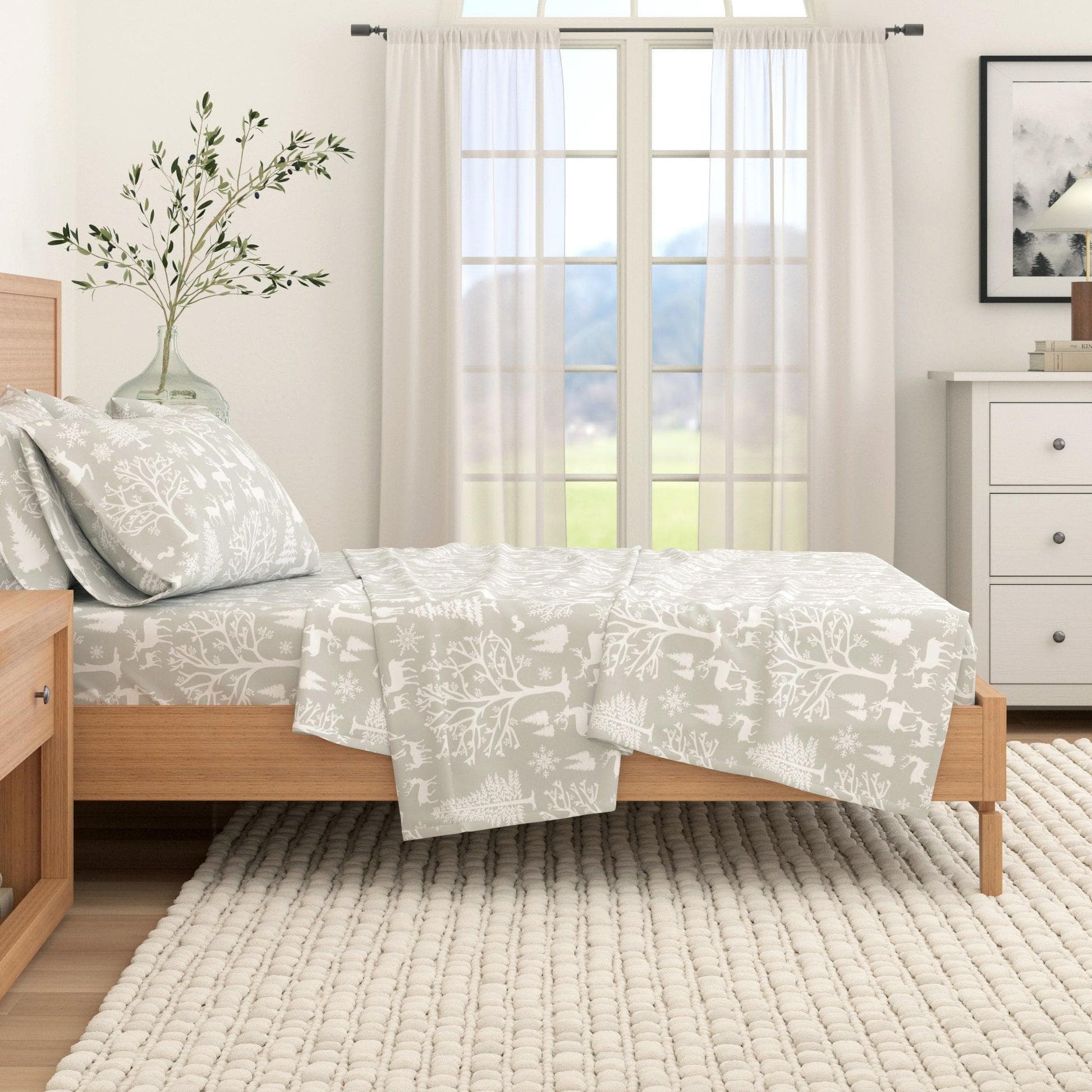 4 - Piece Turkish Cotton Flannel Sheet - Fall & Christmas Sheets - Quahog Bay Bedding