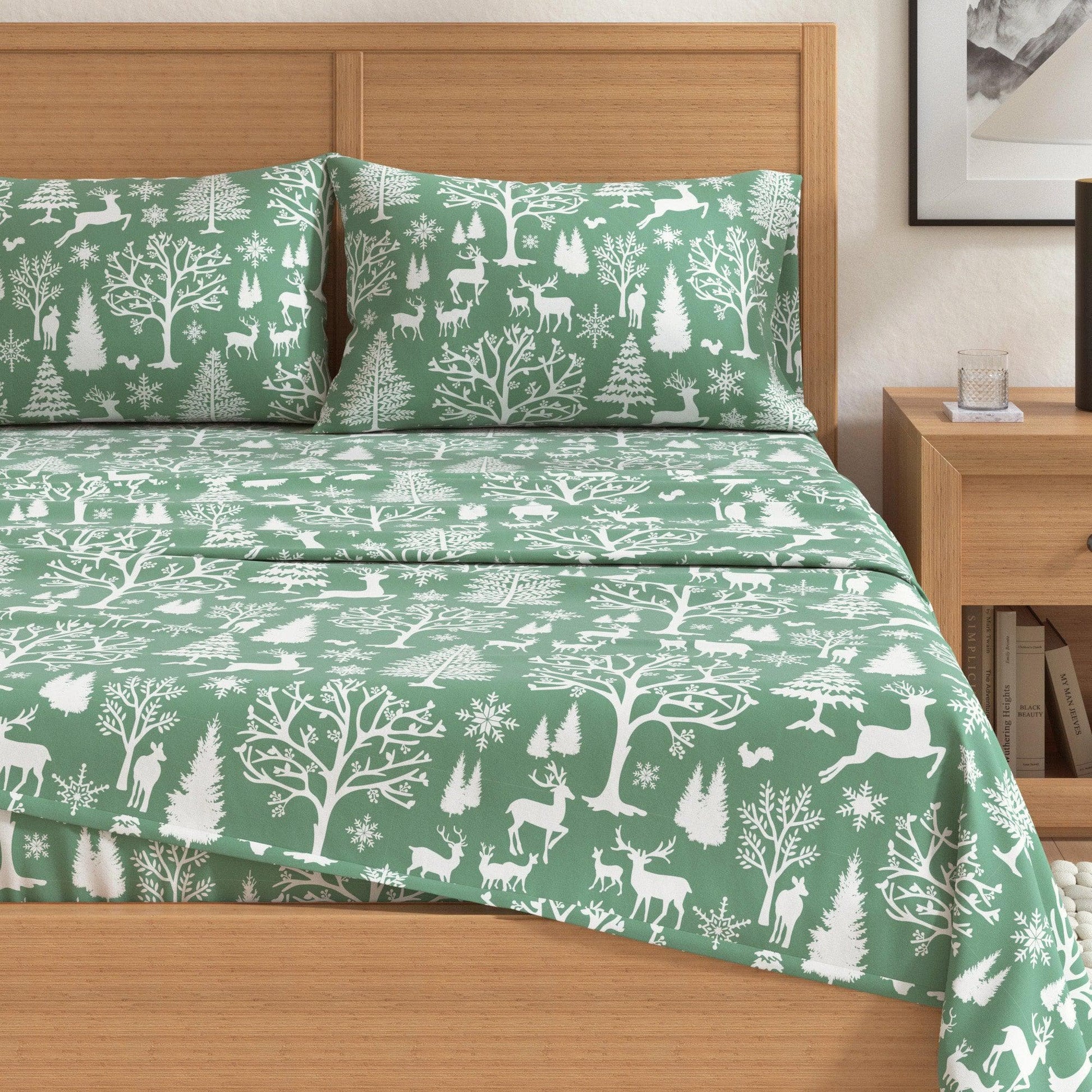 4 - Piece Turkish Cotton Flannel Sheet - Fall & Christmas Sheets - Quahog Bay Bedding