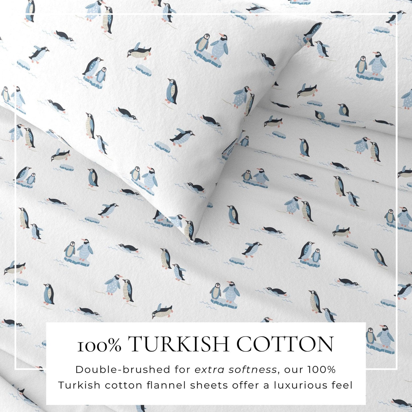 4 - Piece Turkish Cotton Flannel Sheet - Fall & Christmas Sheets - Quahog Bay Bedding