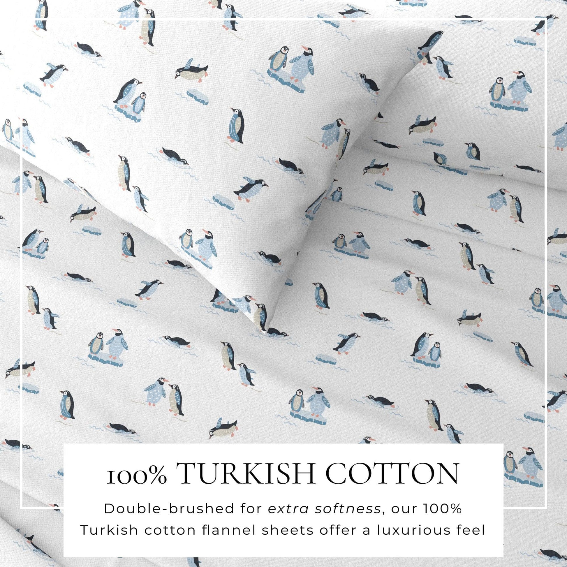 4 - Piece Turkish Cotton Flannel Sheet - Fall & Christmas Sheets - Quahog Bay Bedding