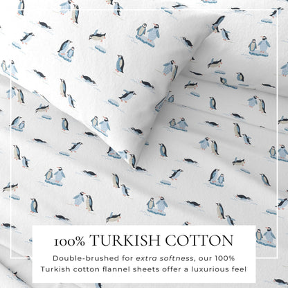 4 - Piece Turkish Cotton Flannel Sheet - Fall & Christmas Sheets - Quahog Bay Bedding