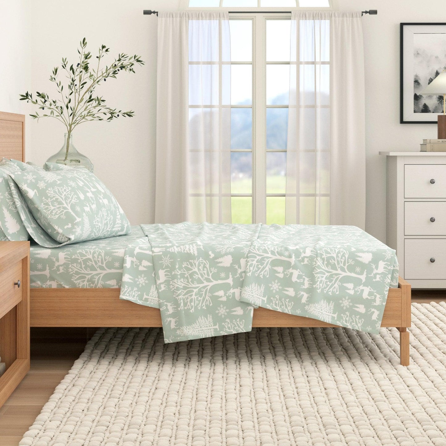 4 - Piece Turkish Cotton Flannel Sheet - Fall & Christmas Sheets - Quahog Bay Bedding